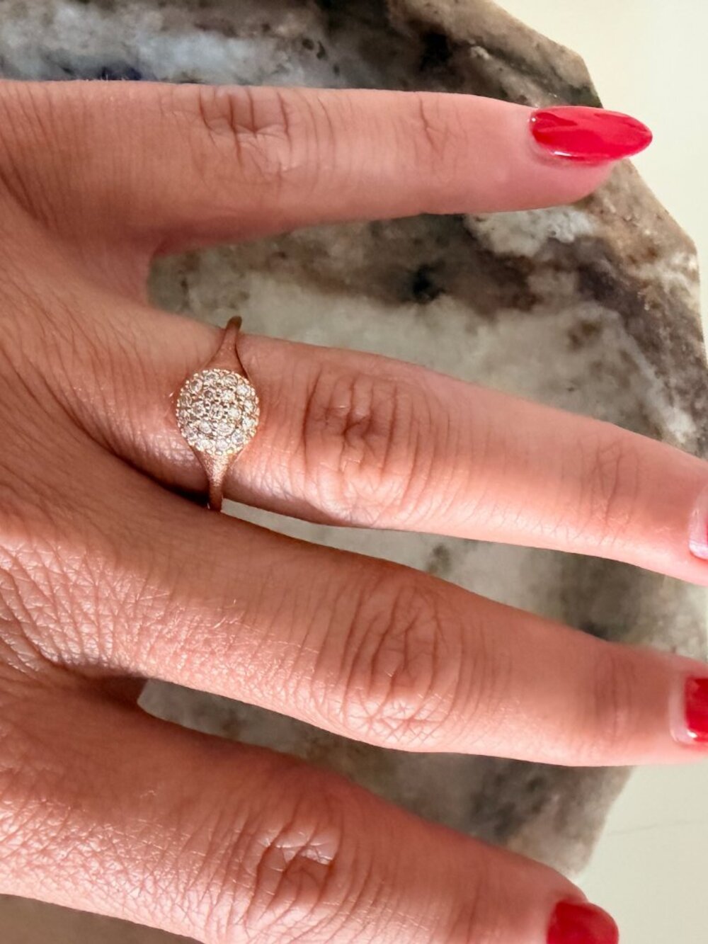 100% Authentic, rare, and retired Lovepod dome ring in solid 18k Rose Gold sz 6